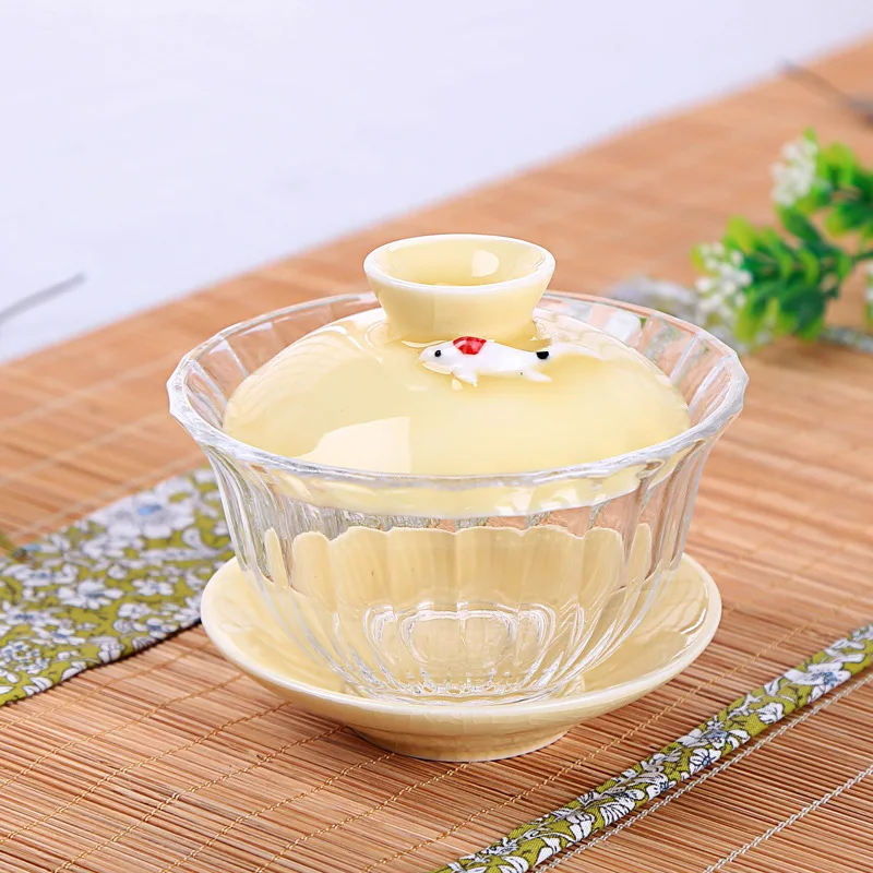 Moylor чайный набор кунг фу стеклянная чаша с кристаллами Gaiwan Celadon ceramicсанкai чашка