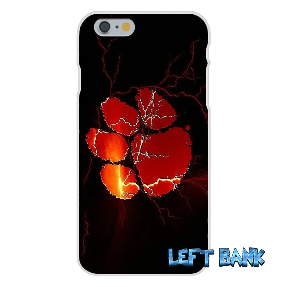 Для iPhone 4 4S 5 5S 5C SE 6 S 7 Plus Клемсон Тигры логотип мягкий Силиконовый ТПУ прозрачный