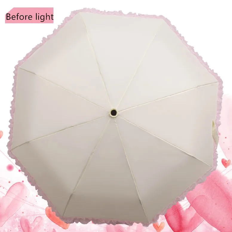 Творческий Кружево зонтик дождь Для женщин Цвет изменить складной полностью