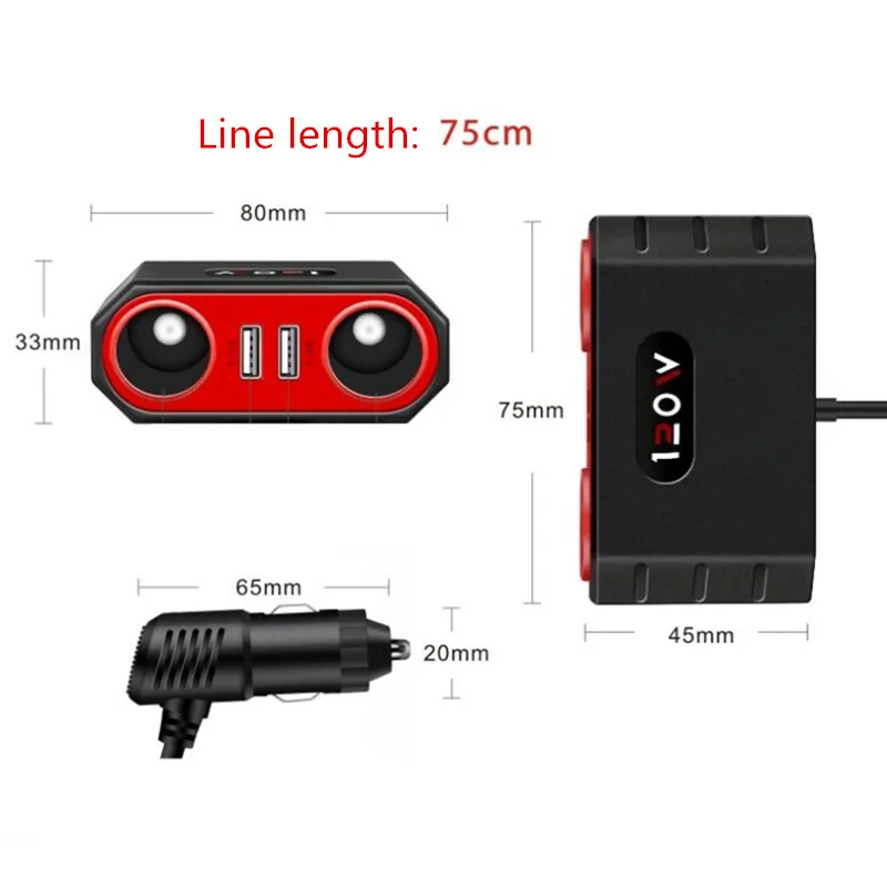 

Car Mobile Phone Charger One Minute Two Car Charger Car Cigarette Lighter 3.1A Dual USB Car One For Two Charger