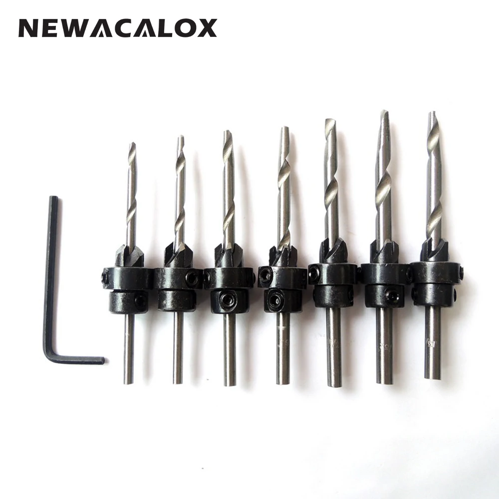 NEWACALOX 7 шт. деревообрабатывающие сверла для зенковки электрические инструменты