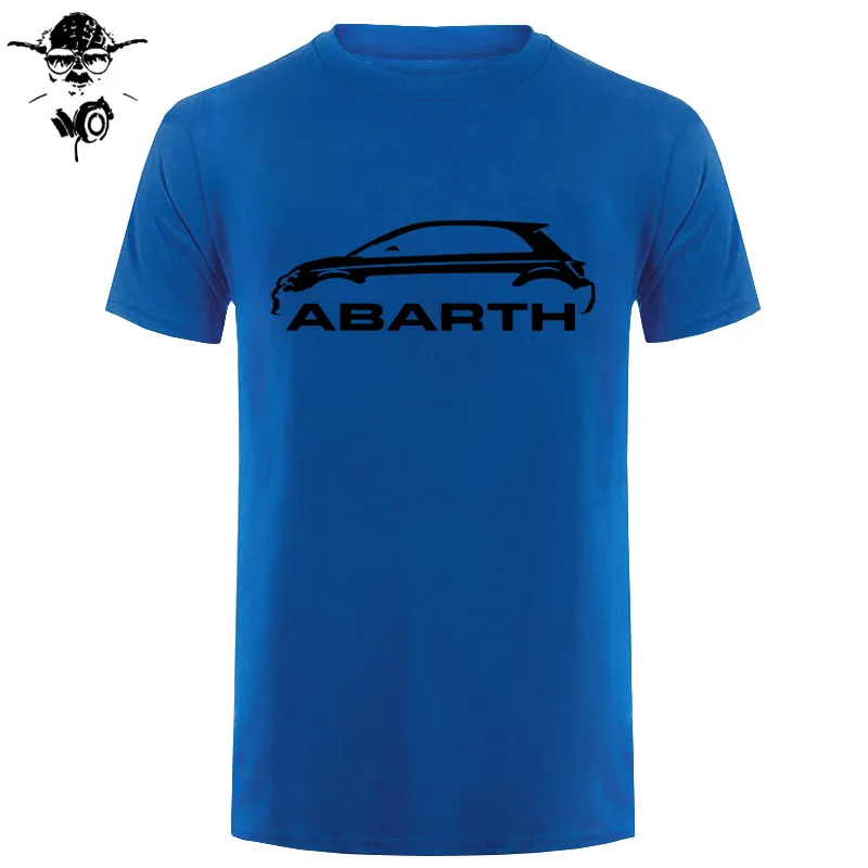 Мужская футболка Fiat 500 Abarth Classic Car s высокого качества с круглым вырезом s забавная футболка новинка футболка - Цвет: blue balck