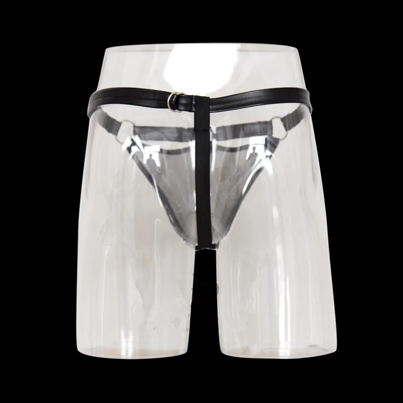 Из искусственной кожи подвязки Для мужчин сексуальные пряжа бандаж трусики