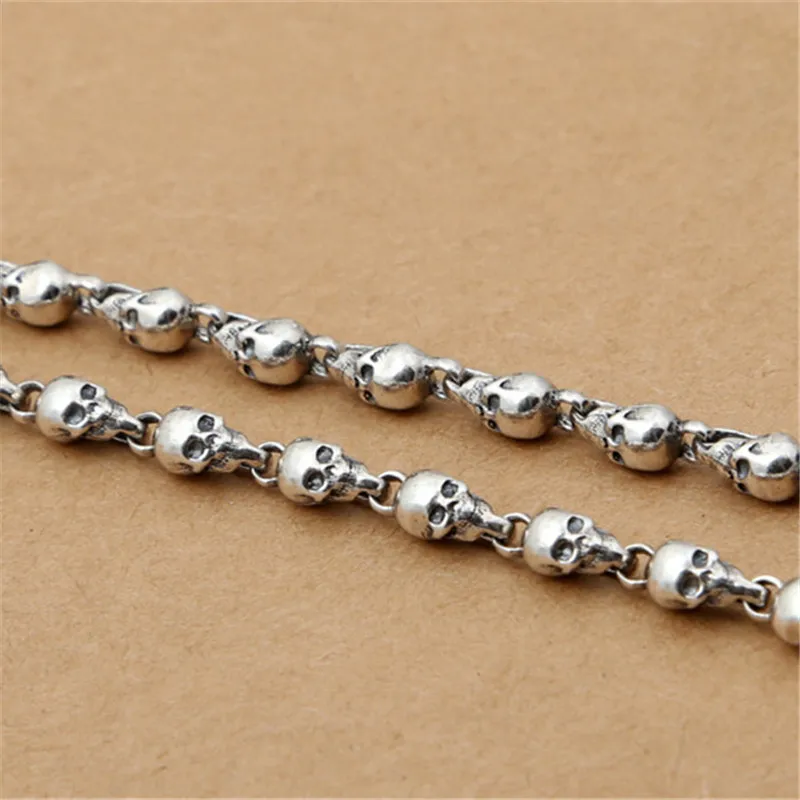 925 Череп из стерлингового серебра цепи ожерелье черепа 4 5 мм 18 &quot20&quot 22 &quot24&quot 26