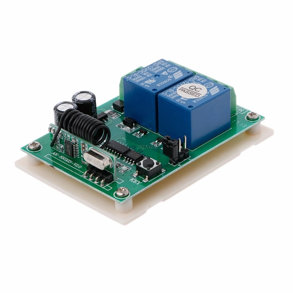 DC 12V 2CH RF 433MHz беспроводной переключатель релейный модуль приемника с пультом