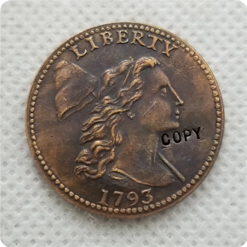 1793 1793,1794, 1795,1796 фригийский колпак Большой цент копия монет памятные монеты-копии монет медаль коллекционные монеты - Цвет: 1793