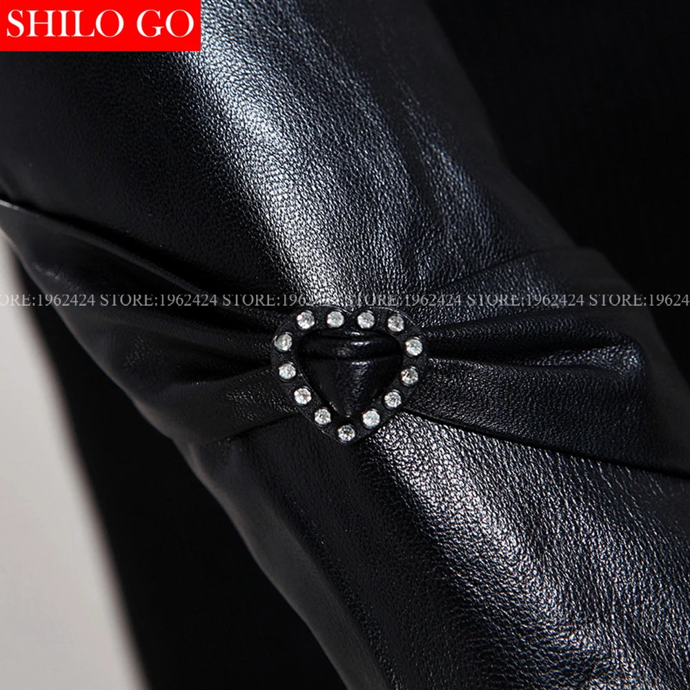 Autum fashion women high quality Sheepskin stitching turtleneck office OL black knitting sexy lace diamond love pullover | Женская