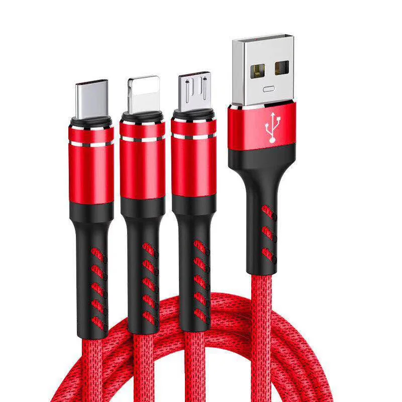 Usb-кабель YKZ для быстрой зарядки 3А 3 в 1 кабель для мобильного телефона для зарядки Microusb type C для samsung Xiaomi кабель для iOS 12