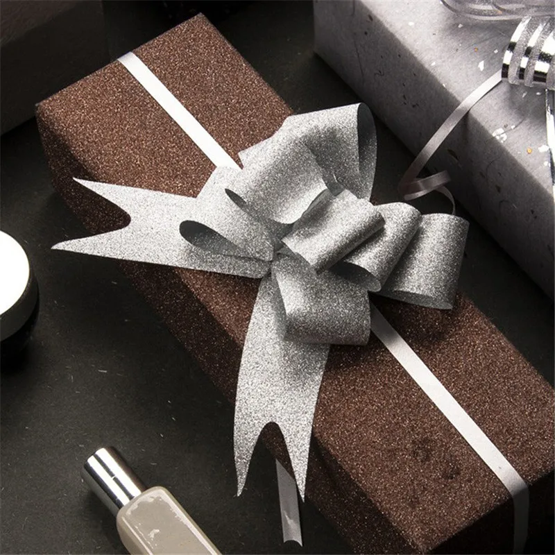 10pcs/pack DIY Pull Flower Ribbons Gift Wrapping Happy New Year Wedding Birthday Party Supplies Home Decoration | Дом и сад