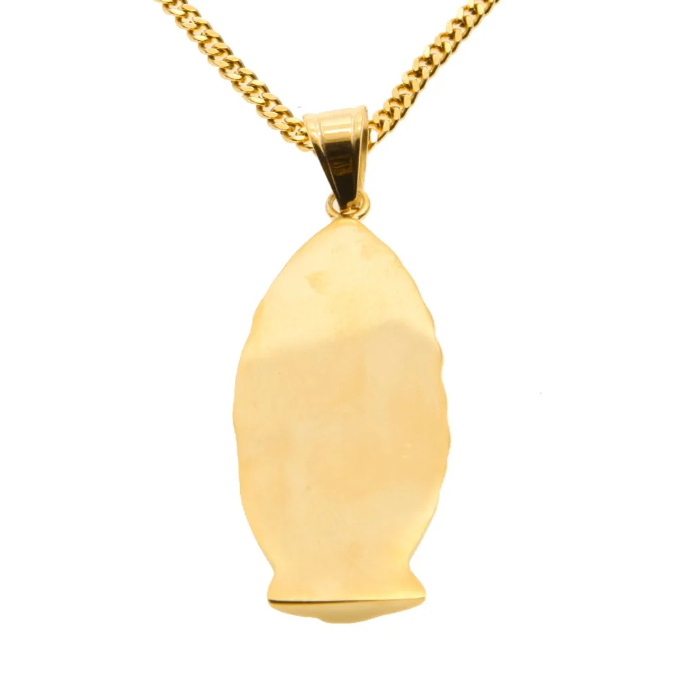 Католическая Дева Мэри ожерелье из нержавеющей стали золотой цвет Бог мать Шарм