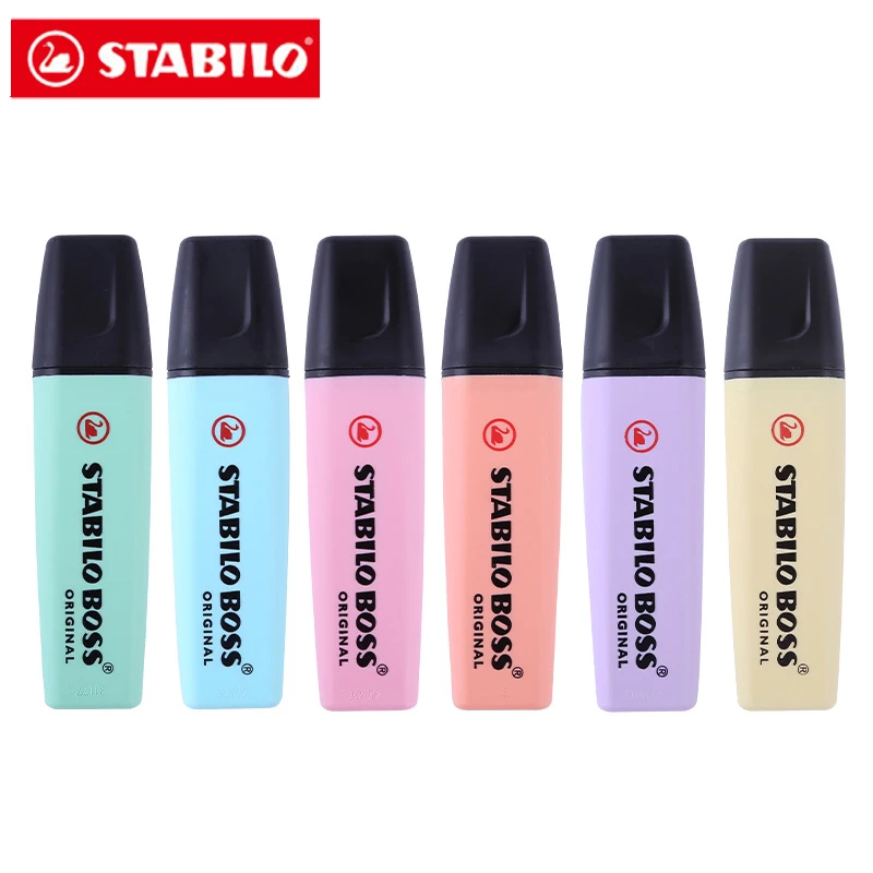 Германия STABILO BOSS светильник цветной высокий светильник er цветной знак студенческий счет книга маркер 6 цветов на выбор большой емкости чернила