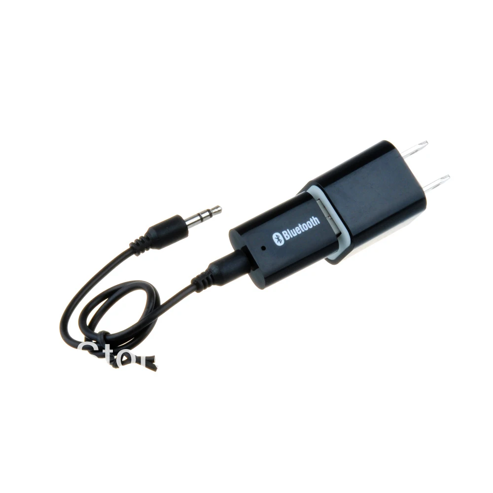 USB Bluetooth Wireless Audio Music Streaming Receiver Adapter w/ 3.5 mm Stereo Output &amp AC Wall Charger - Black |