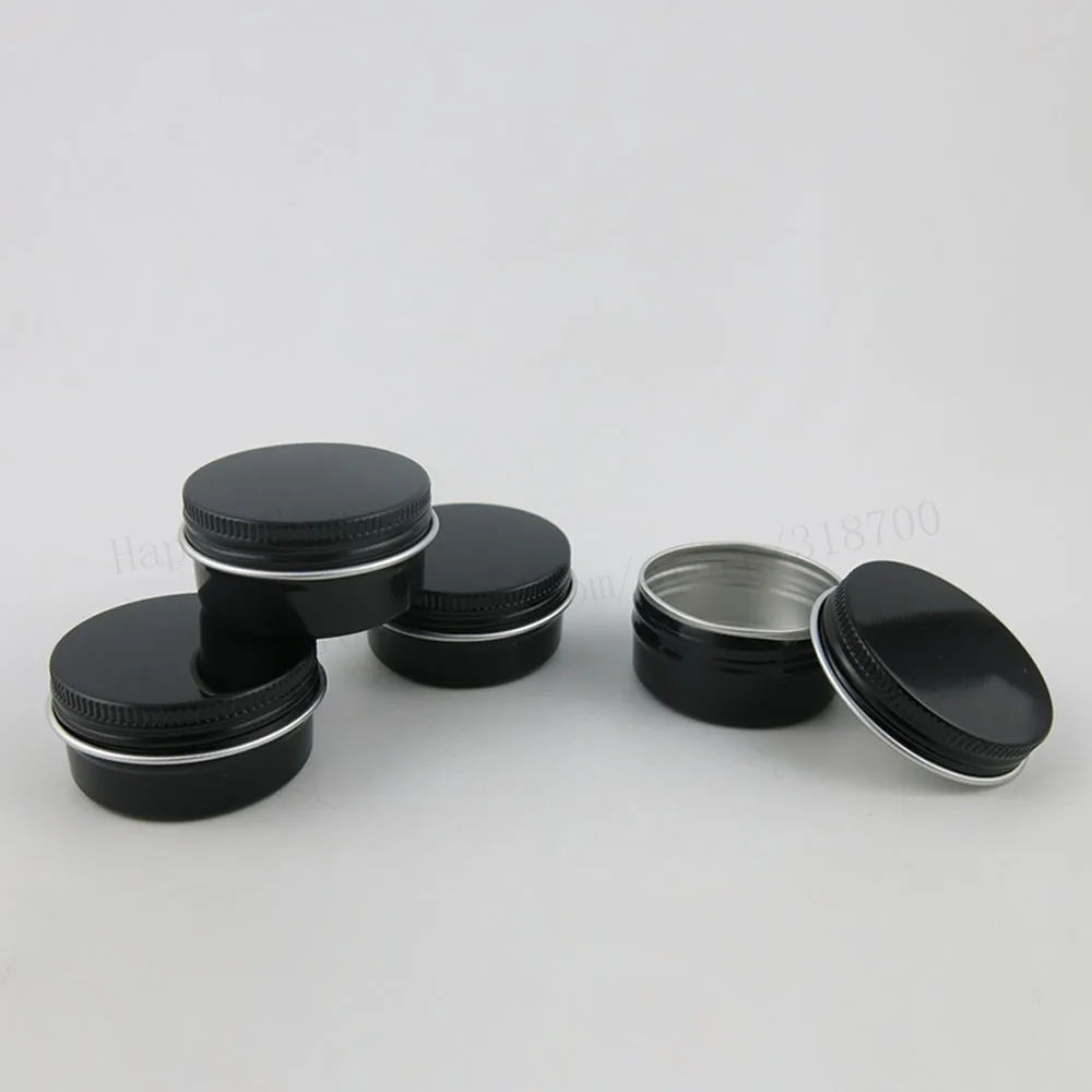 

60 x 15g Cute Black Aluminum Metal Cream Jar Pot Makeup Lip Gloss 15ml 15cc Small Empty Cosmetic Metal Tins Containers