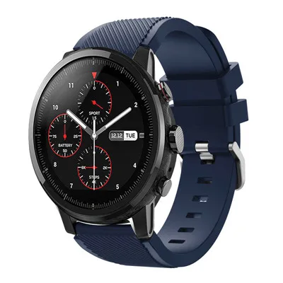 Midnight blue Для смарт-браслета Amazfit Stratos 2 2 s smart watch ремень силиконовые браслеты браслет ремень для xiaomi huami amazfit ремешок для samsung S3 - Цвет: Midnight blue