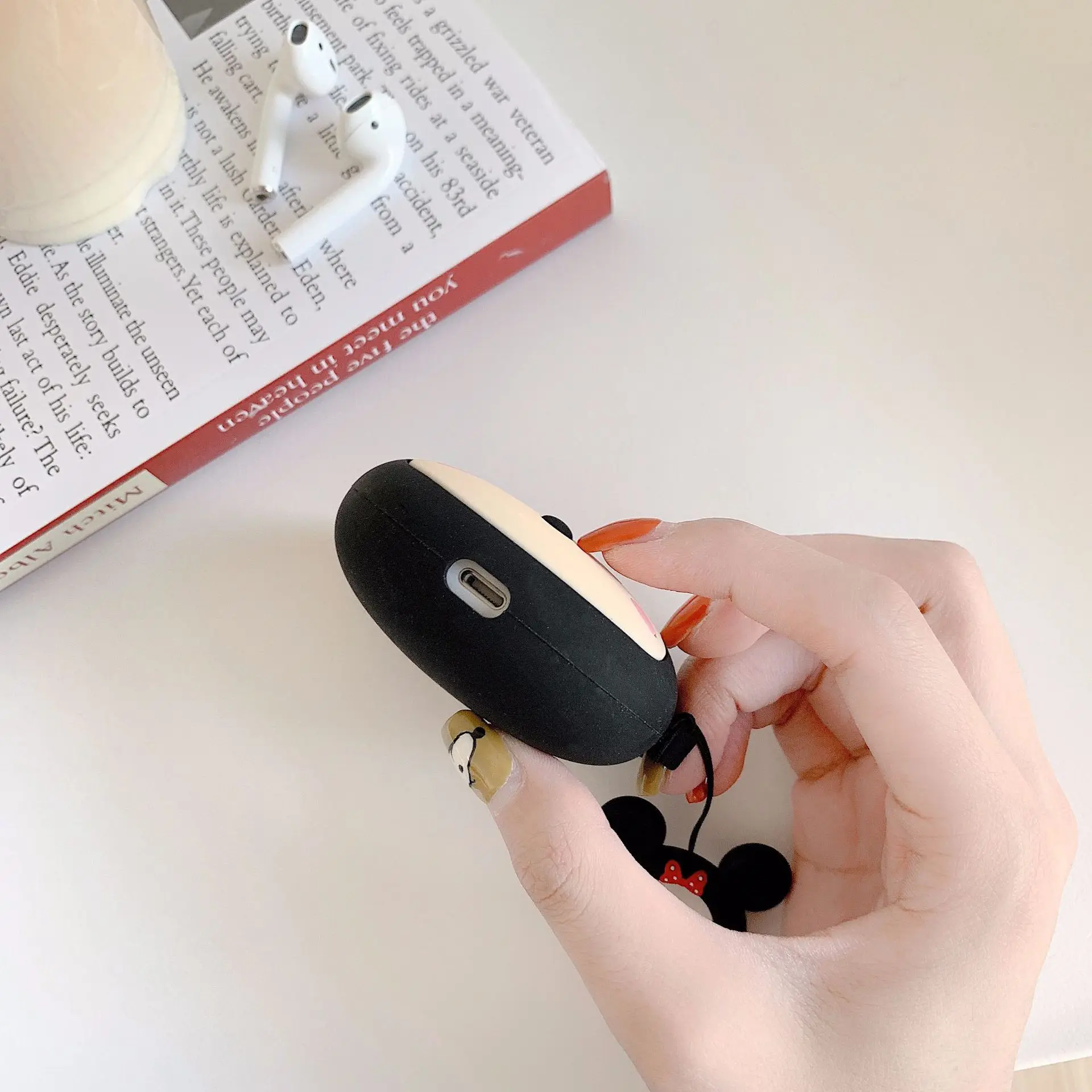 Милый чехол для AirPods, силиконовый чехол для наушников с Bluetooth для Apple Airpods 2, мультяшный защитный чехол, роскошный круглый чехол с Микки и Минни