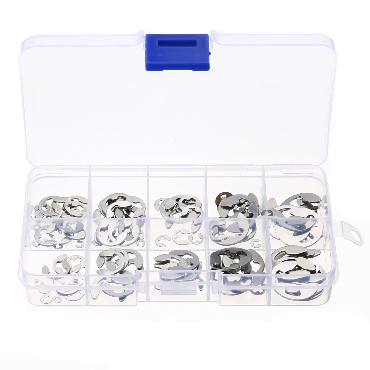 

120pcs Stainless Steel E-Clip Assortment Kit 1.5mm to 10mm Black E-Type Retaining Ring Circlip For Hardware Accessories
