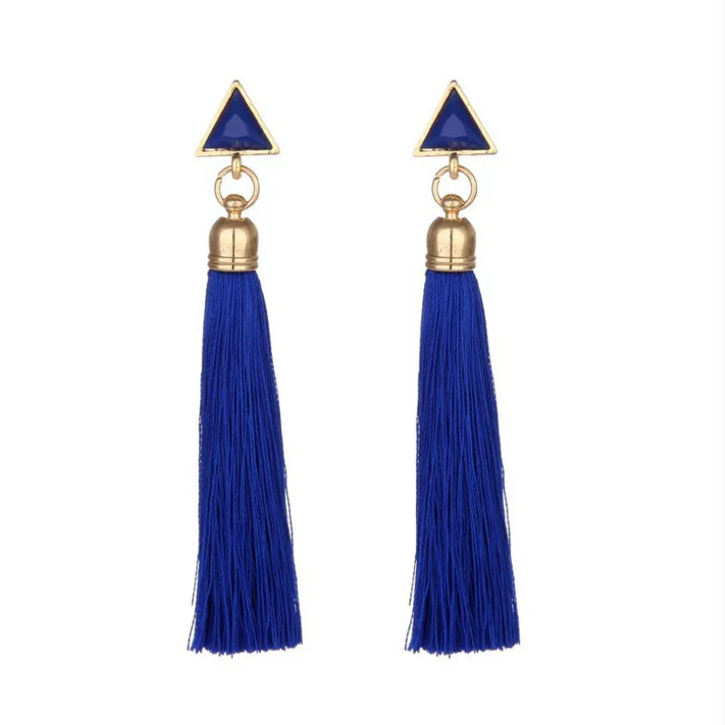 Винтажные длинные висячие серьги с бахромой роскошные треугольные Висячие для