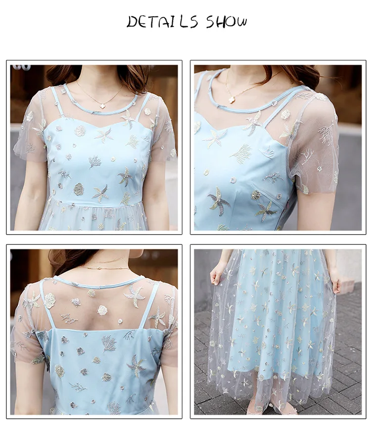 Одинаковая одежда для всей семьи WLG розовые и синие сетчатые Платья с цветочным