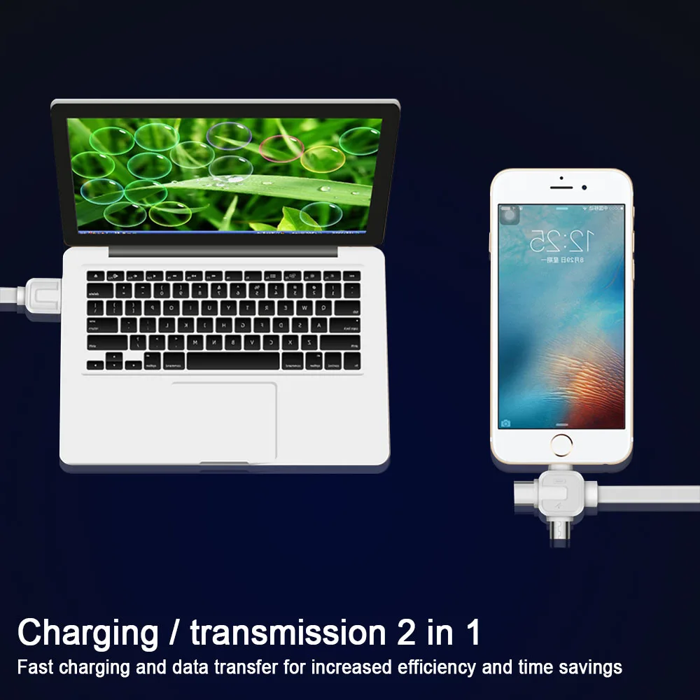 3 в 1 Micro usb type C кабель для зарядки iPhone 7 8 Plus X Xiaomi 6 быстрой синхронизации данных TPE