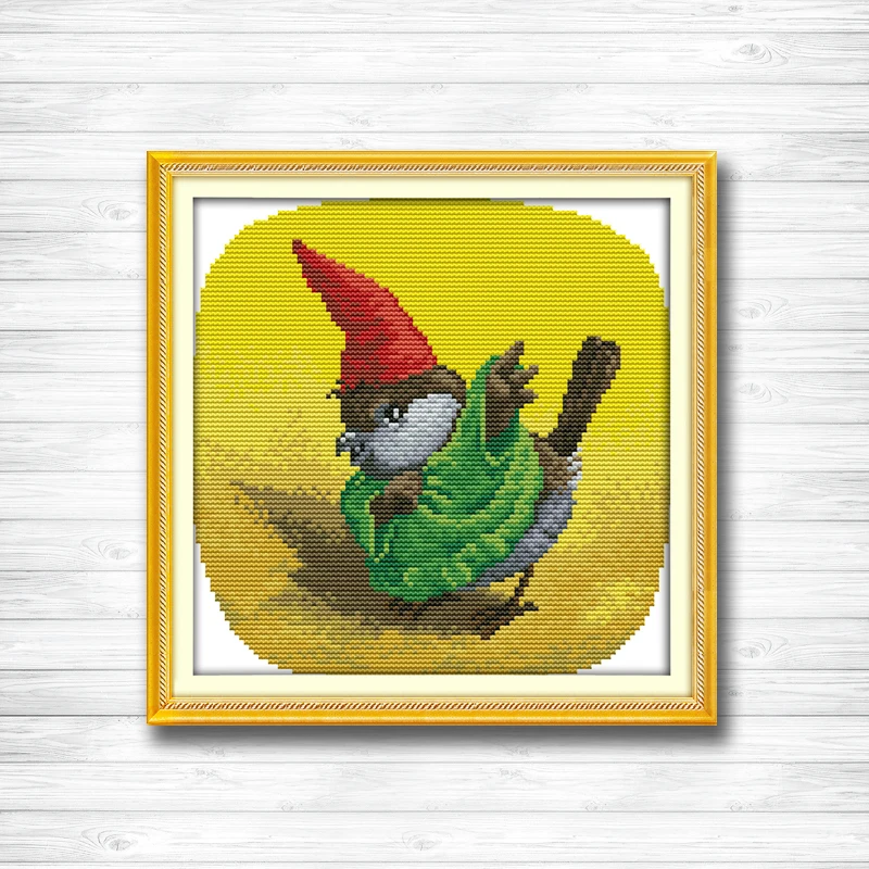 Волшебная птица милые животные Рождественский узор печать на холсте DMC 14CT 11CT