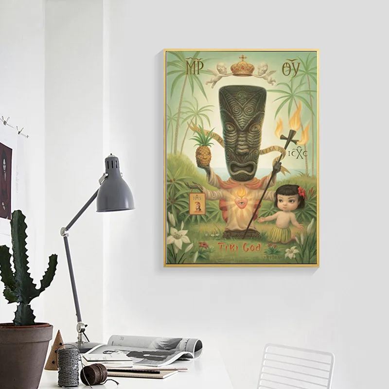 Mark Ryden Tiki God HD Холст Плакаты печать украшение на стену живопись маслом