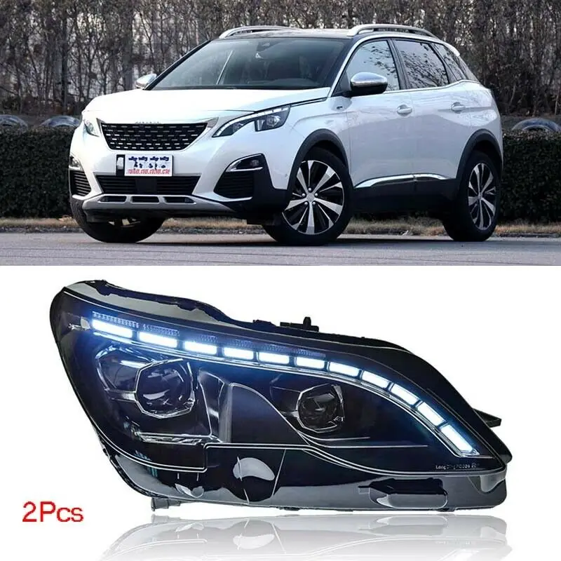 

Dynamic Turn Signal LED Headlight DRLs Bi Xenon Projector Lens Fit For Peugeot 4008 2016