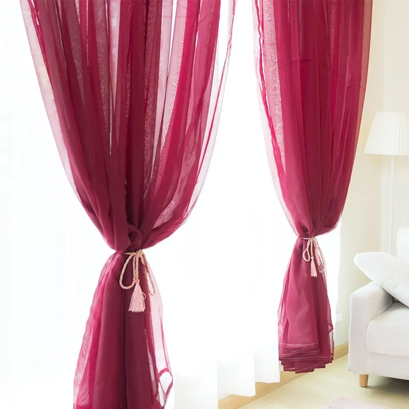 Однотонные белые тюлевые шторы в европейском и американском стиле для спальни