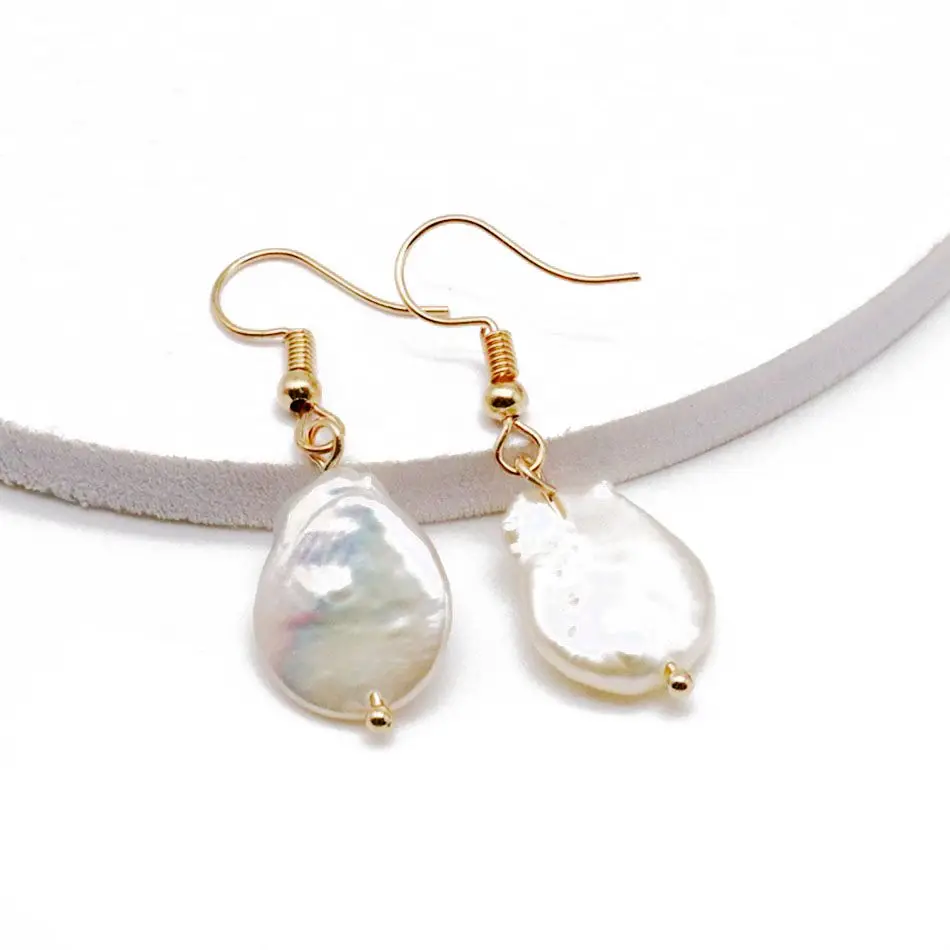 white earring Колье барокко жемчужное белое шампанское сладкое ожерелье - Окраска металла: white earring