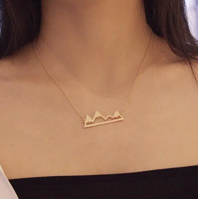 Личности панк Цепочки и ожерелья для Для женщин полые сплава Mountain минималистский