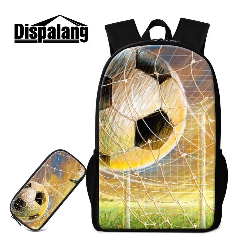 Dispalang легкий комплект/2 шт. мужской рюкзак пенал футбольный принт школьная сумка