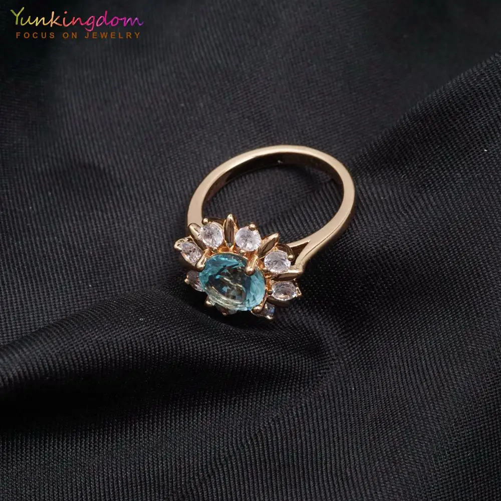 Yunkingdom 2 цвета кольцо с кристаллами высокое качество модная Цветочная бижутерия для женщин
