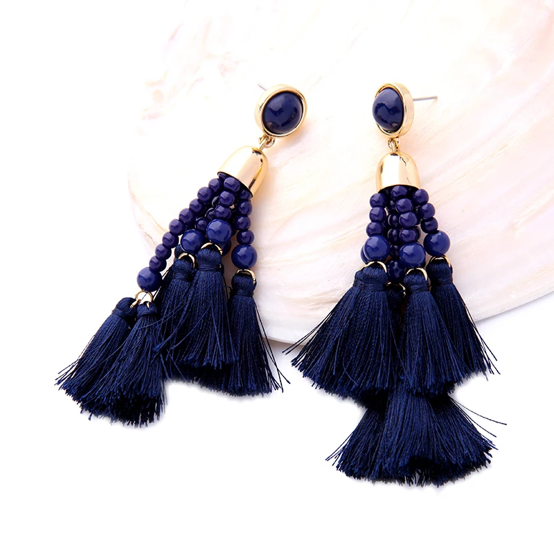Женские акриловые серьги с бахромой в этническом стиле|tassel fringe earrings|fringe earringsdrop
