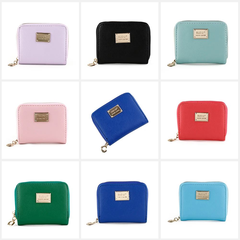 1 шт. новый модный женский кошелек конфетного цвета из искусственной кожи 2