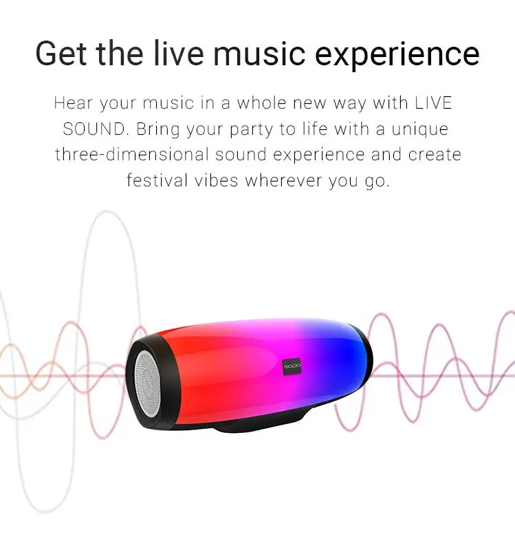 SODO L1 светильник Показать 3D звук беспроводной Bluetooth динамик 10 Вт система TF FM радио музыка сабвуфер Колонка динамик s Bluetooth 4,2