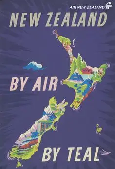 TEAL now + Air Art New Zealand View Ретро винтажная картина холст рамка постер DIY настенные