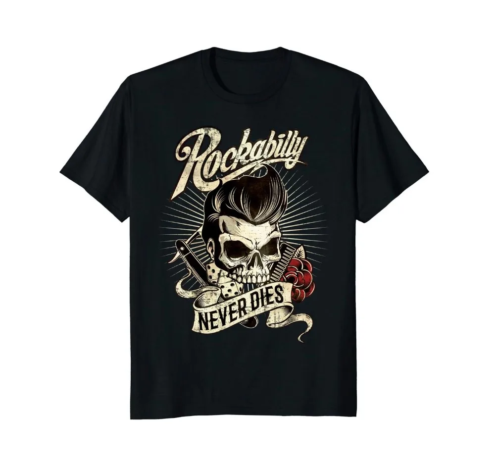 Футболка мужская летняя в стиле рокабилли 2019 хлопок|Мужские футболки| |