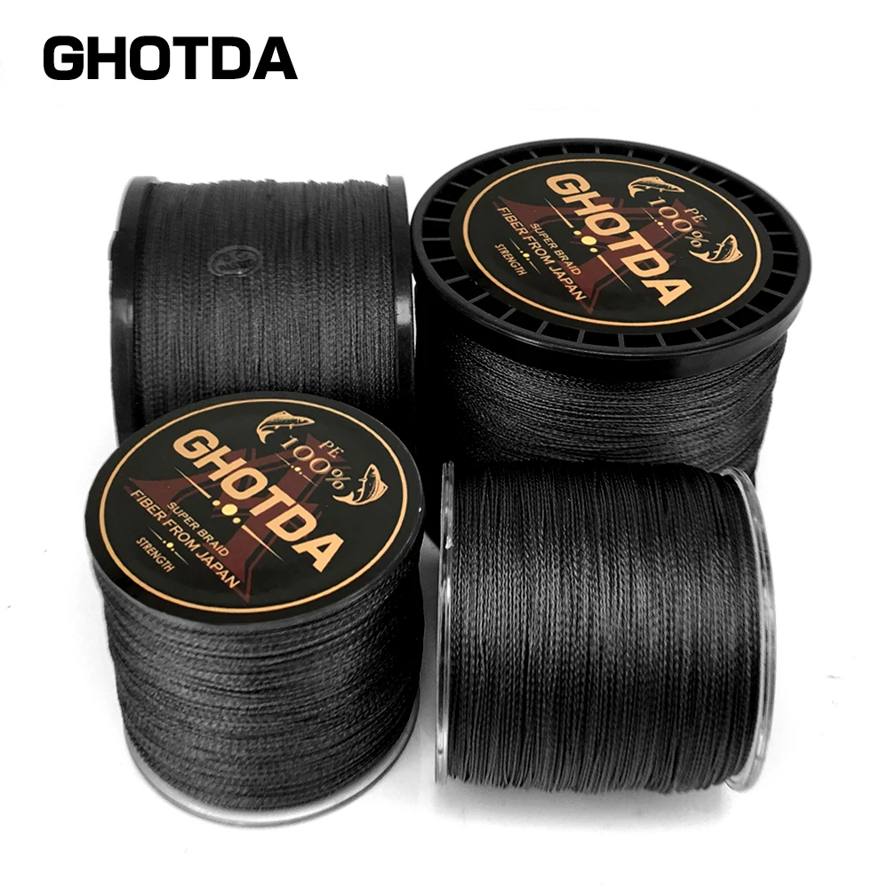 GHOTDA 4 нитей лески черный Комплексная плетеный провод для ловли карпа морской