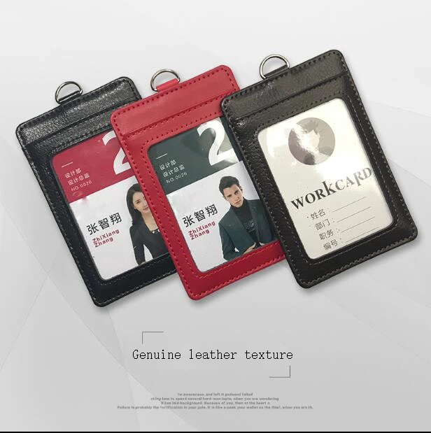 Кожаный бейджик Кредитная рамка открытки карта памяти чехол Lanyards держатель удостоверения личности держатель карточки на шею крышка лента-держатель для бейджей