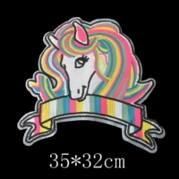 1pc big sequin unicorn patches for clothing sew on colorful sequined patch horse badge handmade craft stickers diy decoration