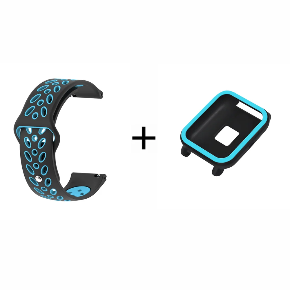 4 Силиконовый ремешок для Amazfit Bip correa, спортивный ремешок для часов Xiaomi Huami Amazfit Bip, сменный Браслет+ чехол - Цвет: 4