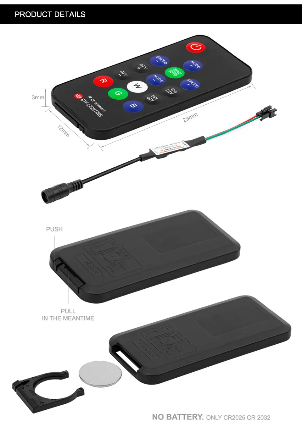WS2811/WS2812B Led RGB пиксель контроллер 14key/17key дистанционный RF беспроводной мини-контроллер цифровой светильник полосы 3pin ленты DC5V-24V