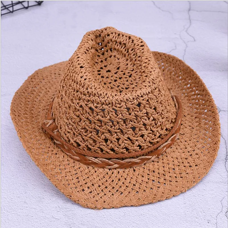 Шляпка женская Соломенная в богемном стиле Пляжная Панама от солнца с широким