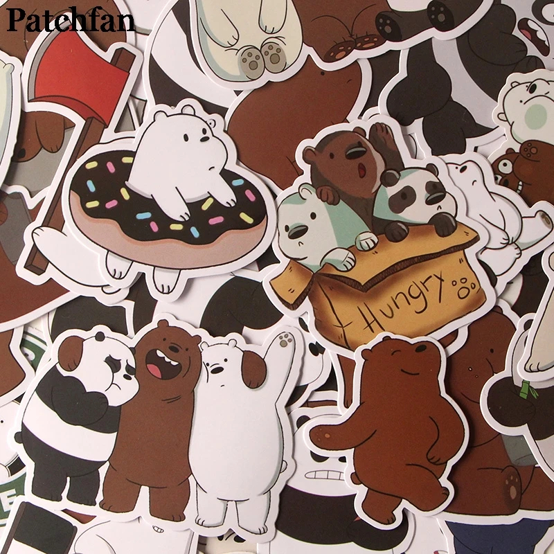 Patchfan 37 шт. Мы Голые Медведи мультфильм забавные наклейки для скрапбукинга DIY ноутбук скейтборд мотоцикл домашние декоративные значки A2015