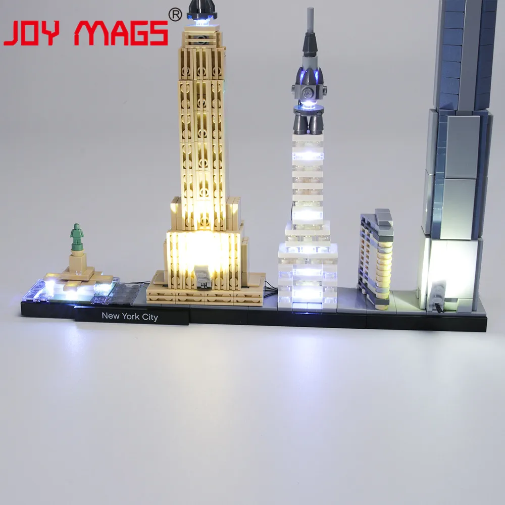 JOY MAGS только светодиодный светильник в комплекте для архитектурного дизайна Нью-Йорк городской светильник ing набор совместим с 21028(не включает модель