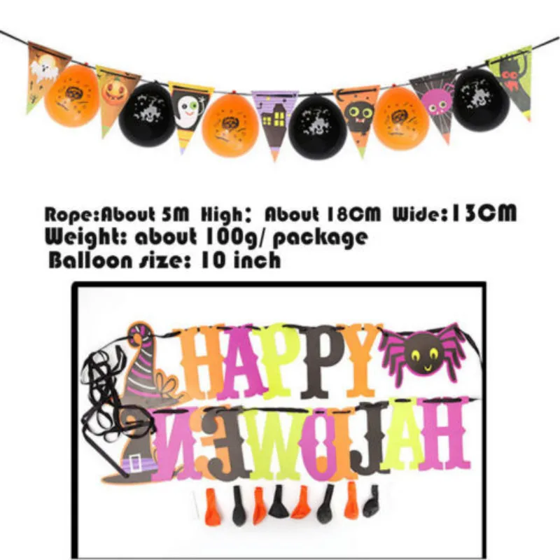 Happy Halloween Бумага овсянка тыква летучая мышь кошка Баннер Вымпел гирлянды вечерние