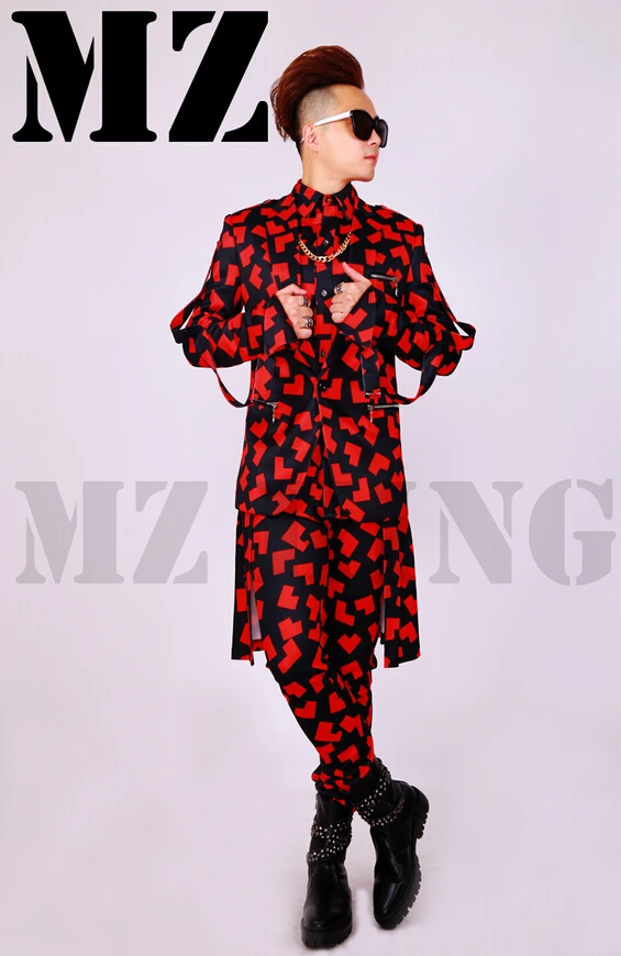 Высококачественный мужской костюм для ночных клубов певец Dj saffloder на молнии с