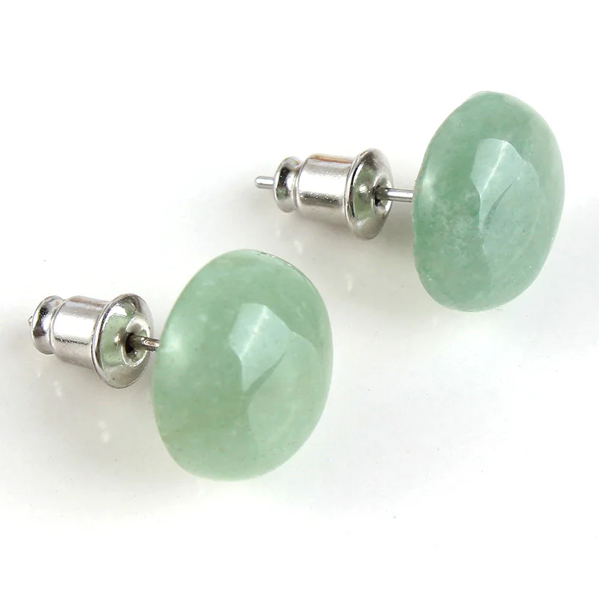 100-уникальные 1 пара посеребренные зеленые серьги-гвоздики в форме авантюрина