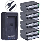 4 шт NP-F960 F970 аккумуляторы со светодиодным ультрабыстрым зарядным устройством для Sony DCR-VX2100, DSR-PD150, DSR-PD170, FDR-AX1...