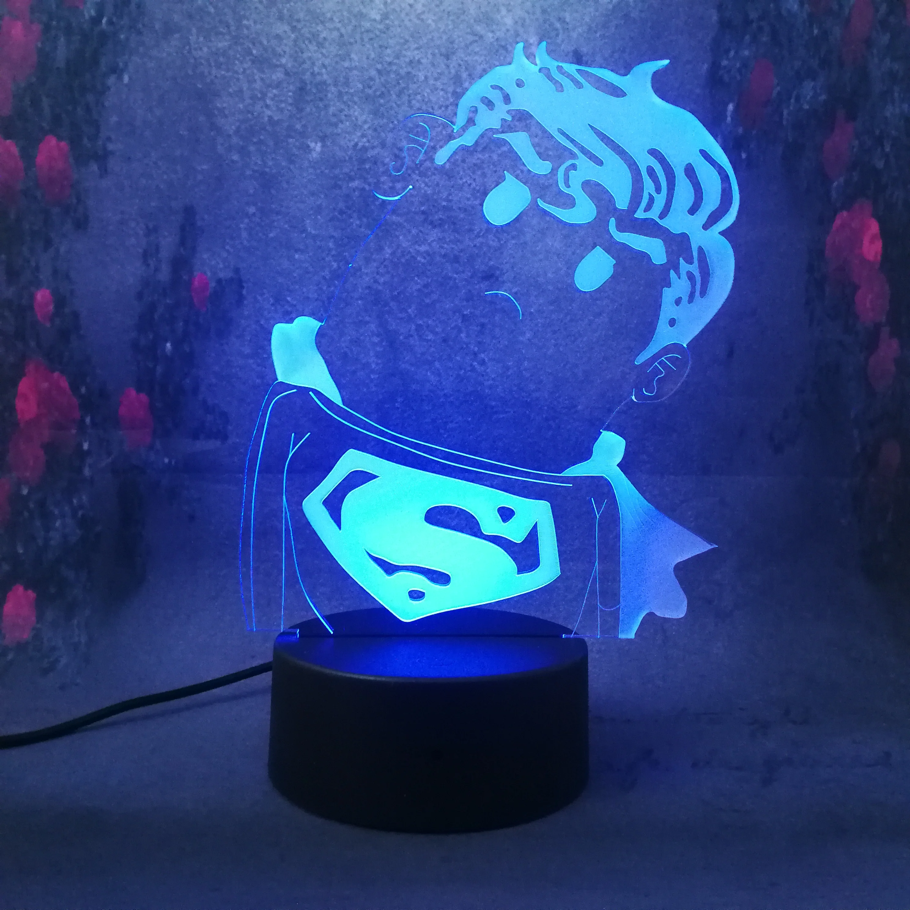 Новинка 3D USB Сенсорная лампа Мстители милый капитан 7 видов цветов Изменение
