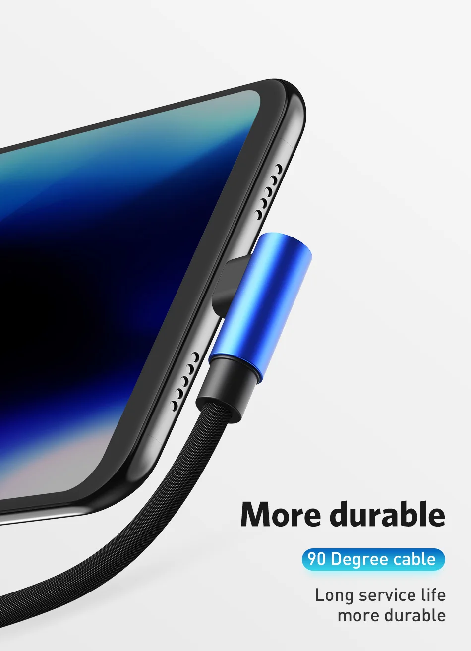 USB кабель USLION type-C для samsung galaxy S9 Plus S8 Note 9 one plus 6 type-c, зарядное устройство USB 3,0, быстрая зарядка, 90 градусов